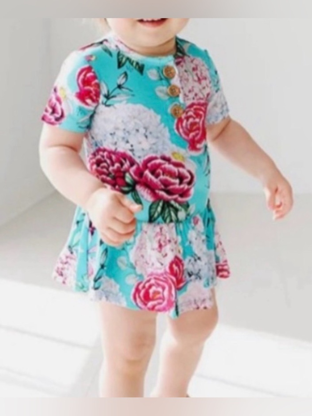 Posh Peanut Eloise Short Sleeve Henley Twirl Skirt Bodysuit, size 18-24mo